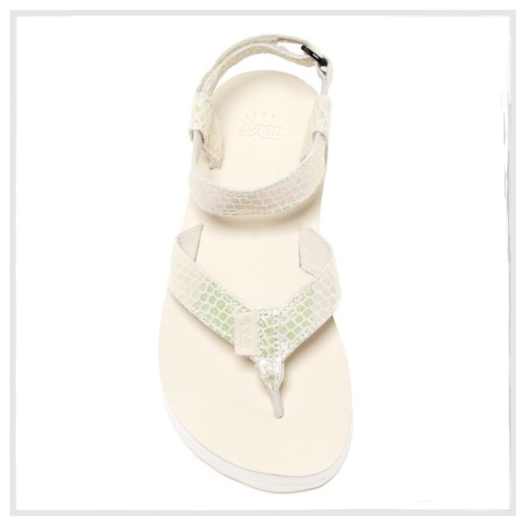 Teva Iridescent Reptile Look Flat Thong Sandals - Picture 2 of 3
